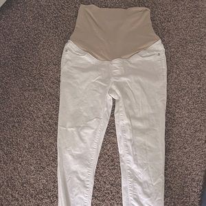 Loft white skinny maternity jeans